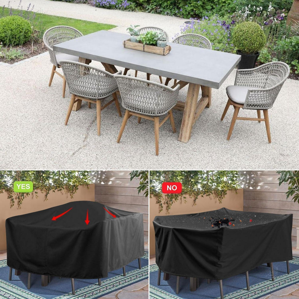 SCHUTZHÜLLE für Gartenmöbel 200 x 100 x 75 cm Wasserdicht 420D Oxford Gewebe - Schwarz, Textil (100/75/200cm)