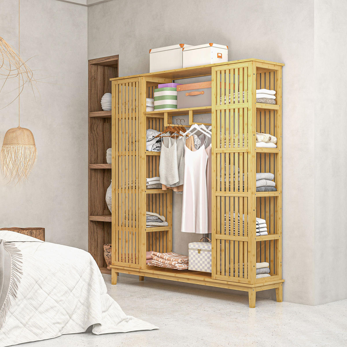 KLEIDERSCHRANK Braun 1 Stück - Braun, Naturmaterialien (35/165/145cm) - GiPP