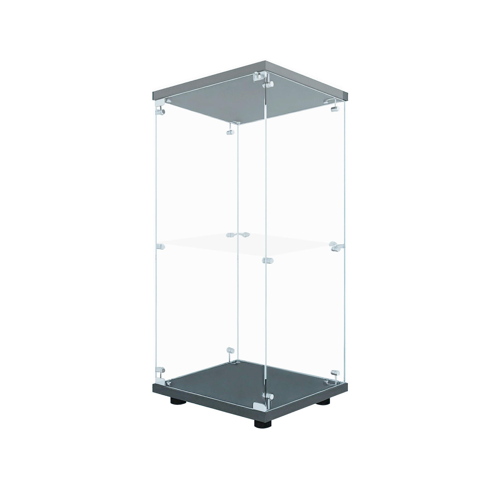 VITRINE Schwarz 40/36/86 cm mit LED-Beleuchtung, Glasvitrine für Wohnzimmer - Schwarz, Glas (36/86/40cm) - PARAFTA HOME
