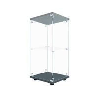 VITRINE Schwarz 40/36/86 cm mit LED-Beleuchtung, Glasvitrine für Wohnzimmer - Schwarz, Glas (36/86/40cm) - PARAFTA HOME
