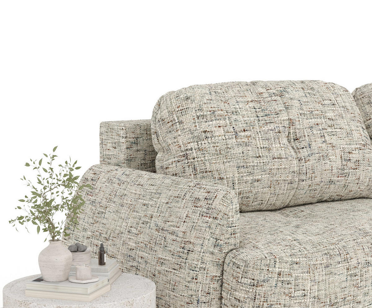 SCHLAFSOFA Loca Beige Webstoff - Beige/Schwarz, Holz/Holzwerkstoff (248/92/103cm) - Maison de Reve