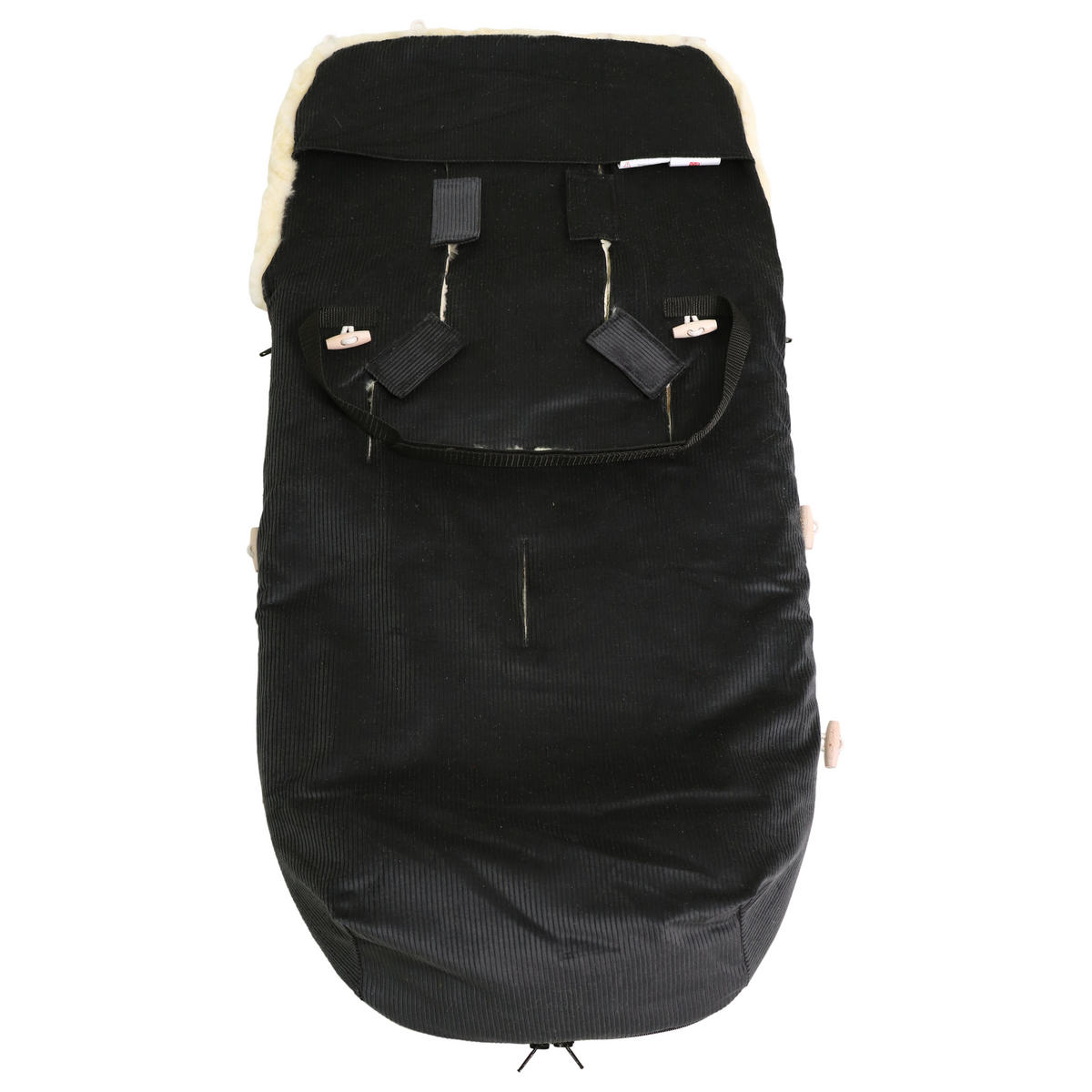 LAMMFELL-FUSSSACK Filius Cord, black - Schwarz, Fell (46/6/100cm) - Kaiserbaby