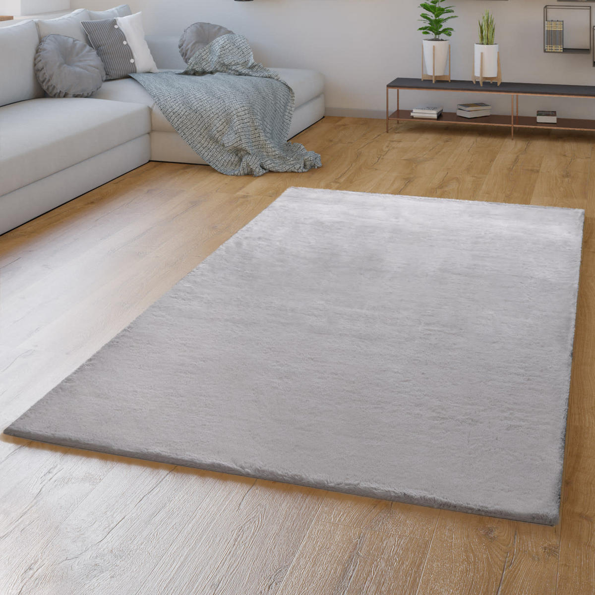 HOCHFLORTEPPICHE Grau 140 x 200 cm - Grau, Kunststoff (140/200cm) - TT Home