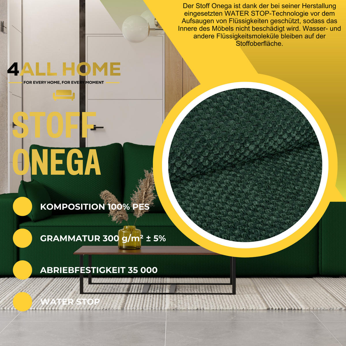 SOFA Vens mit Bettkasten und Schlaffunktion, Cordstoff - Grün, Holzwerkstoff (242/85/95cm)