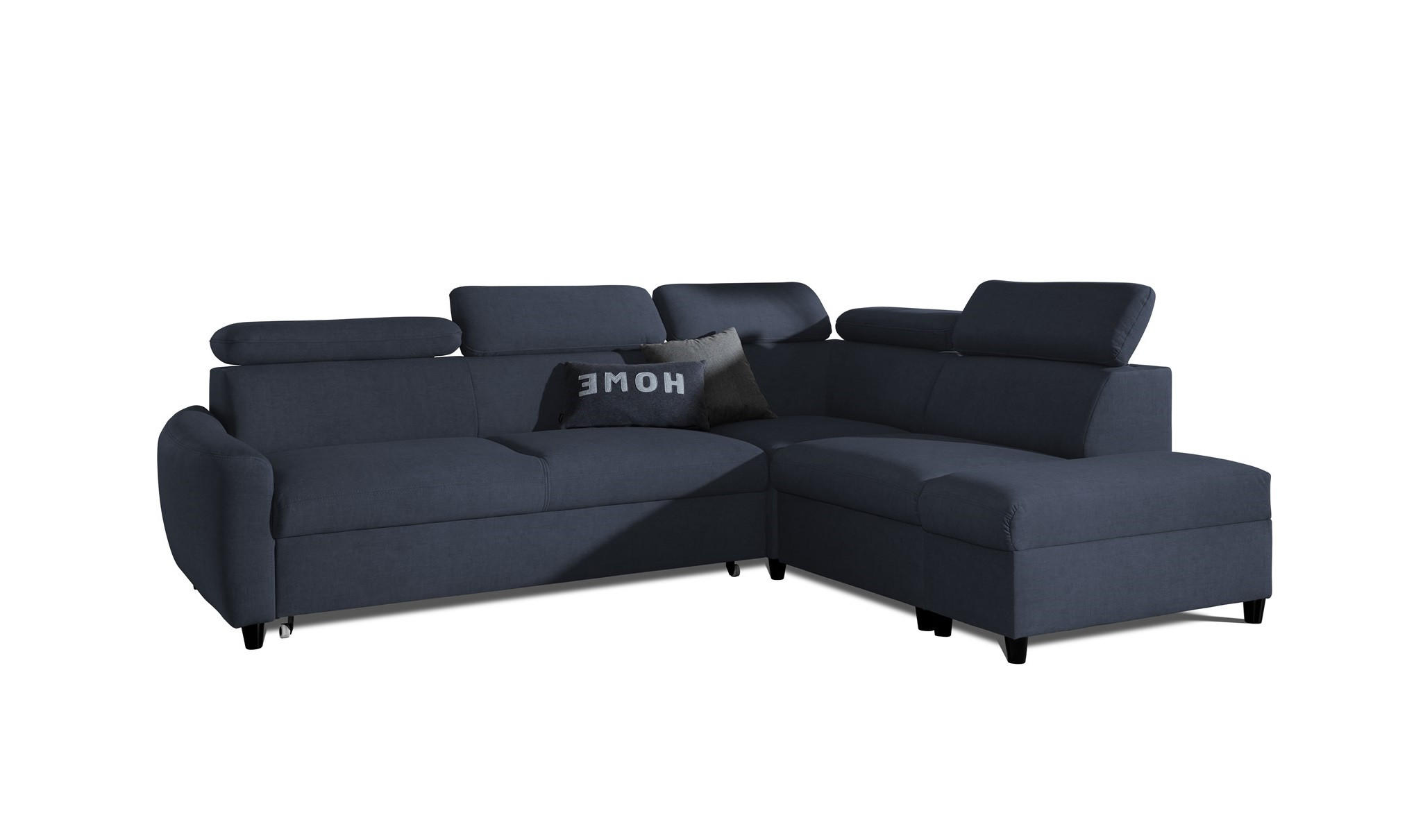 ECKSOFA Schlafsofa Anton In Esito - Dunkelblau, Holzwerkstoff/Textil (265/205cm) - Fun Möbel