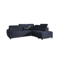 ECKSOFA Schlafsofa Anton In Esito - Dunkelblau, Holzwerkstoff/Textil (265/205cm) - Fun Möbel