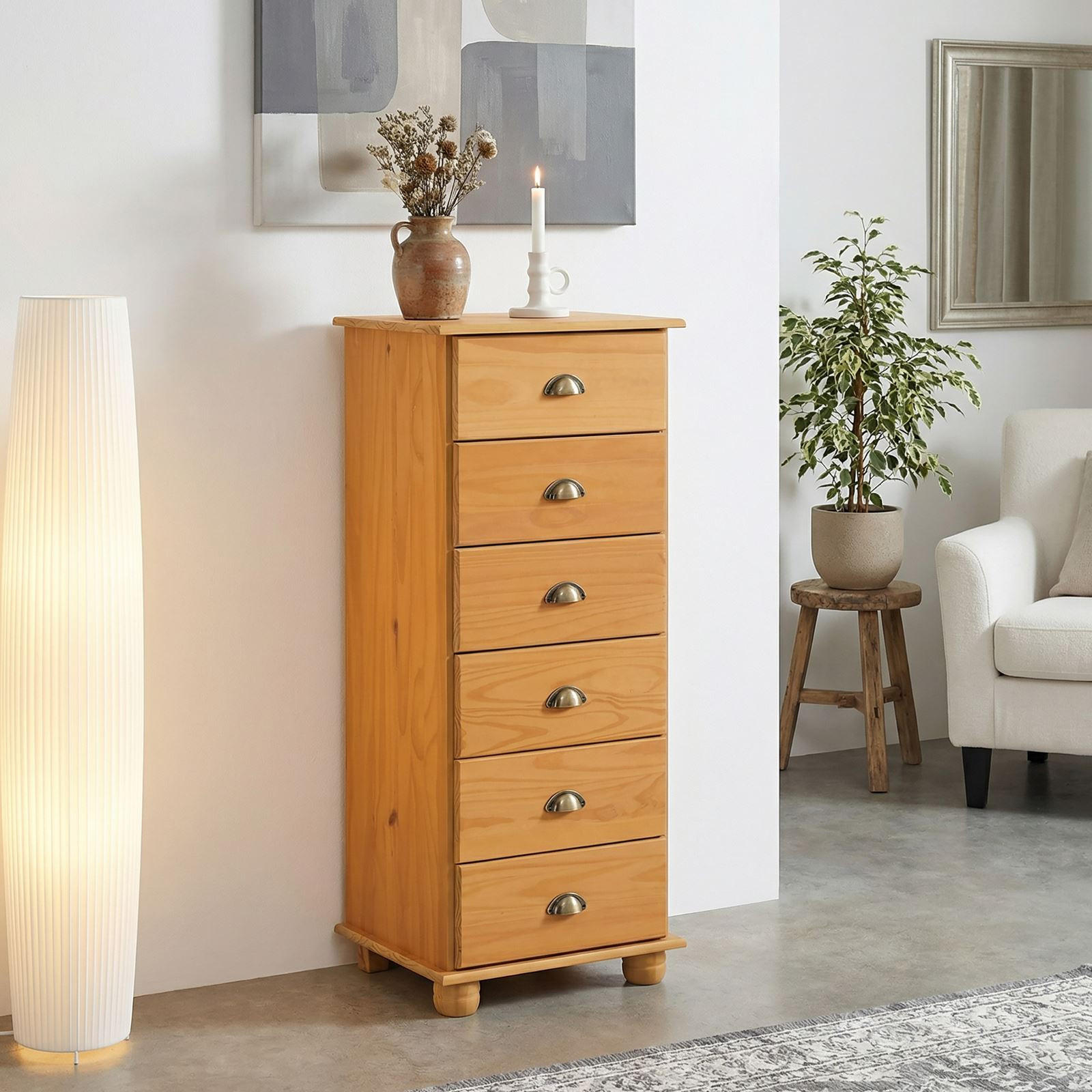 APOTHEKERKOMMODE COLMAR - Kieferfarben, Holz (49/114/39cm) - IDIMEX