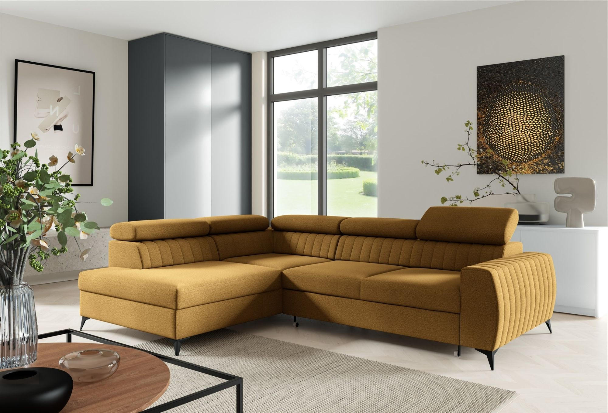 ECKSOFA Toronto - Gelb, Holzwerkstoff/Textil (270/200cm) - Fun Möbel