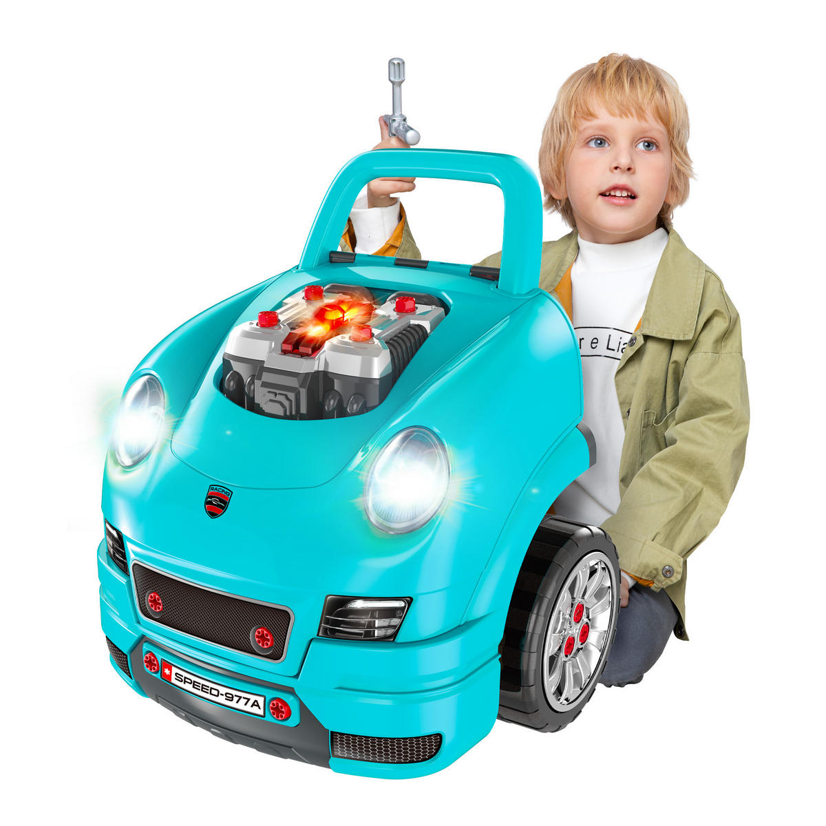 SPIELZEUG-LKW DE-18725 2-in-1 Mechaniker-Set mit Licht & Sound Blau - Blau, Kunststoff (39/47/40cm) - ComfortXL