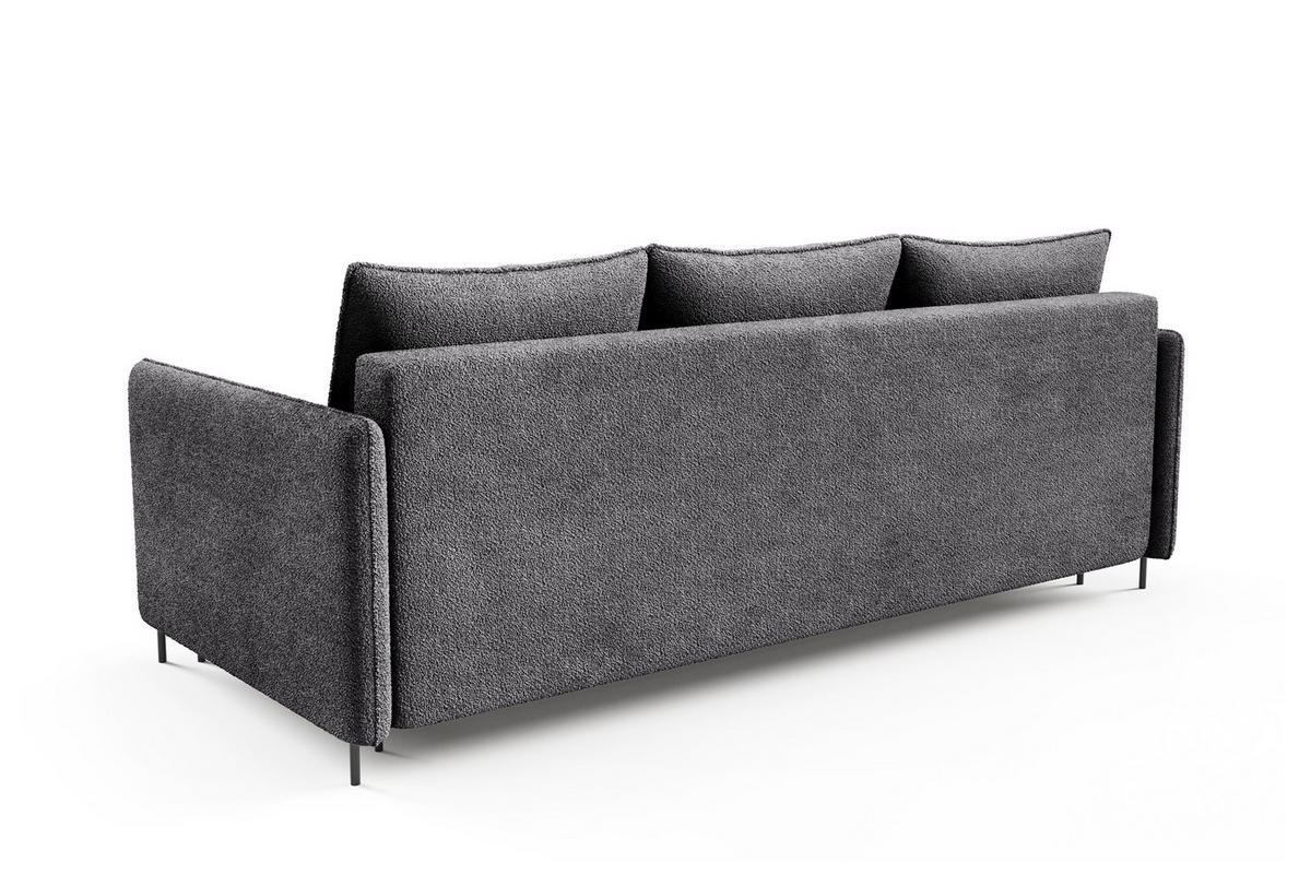 SCHLAFSOFA Belis Boucle in Grau - Grau, Holzwerkstoff/Textil (216/95/91cm) - Bettso