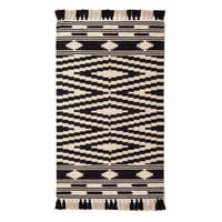 KELIM-TEPPICH Dinan handgewebt 90/150 cm - Schwarz, Textil (90/150cm) - Homescapes