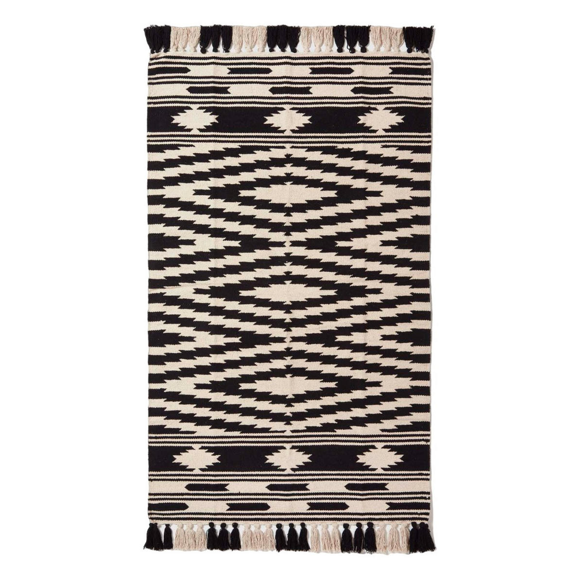 KELIM-TEPPICH Dinan handgewebt 90/150 cm - Schwarz, Textil (90/150cm) - Homescapes