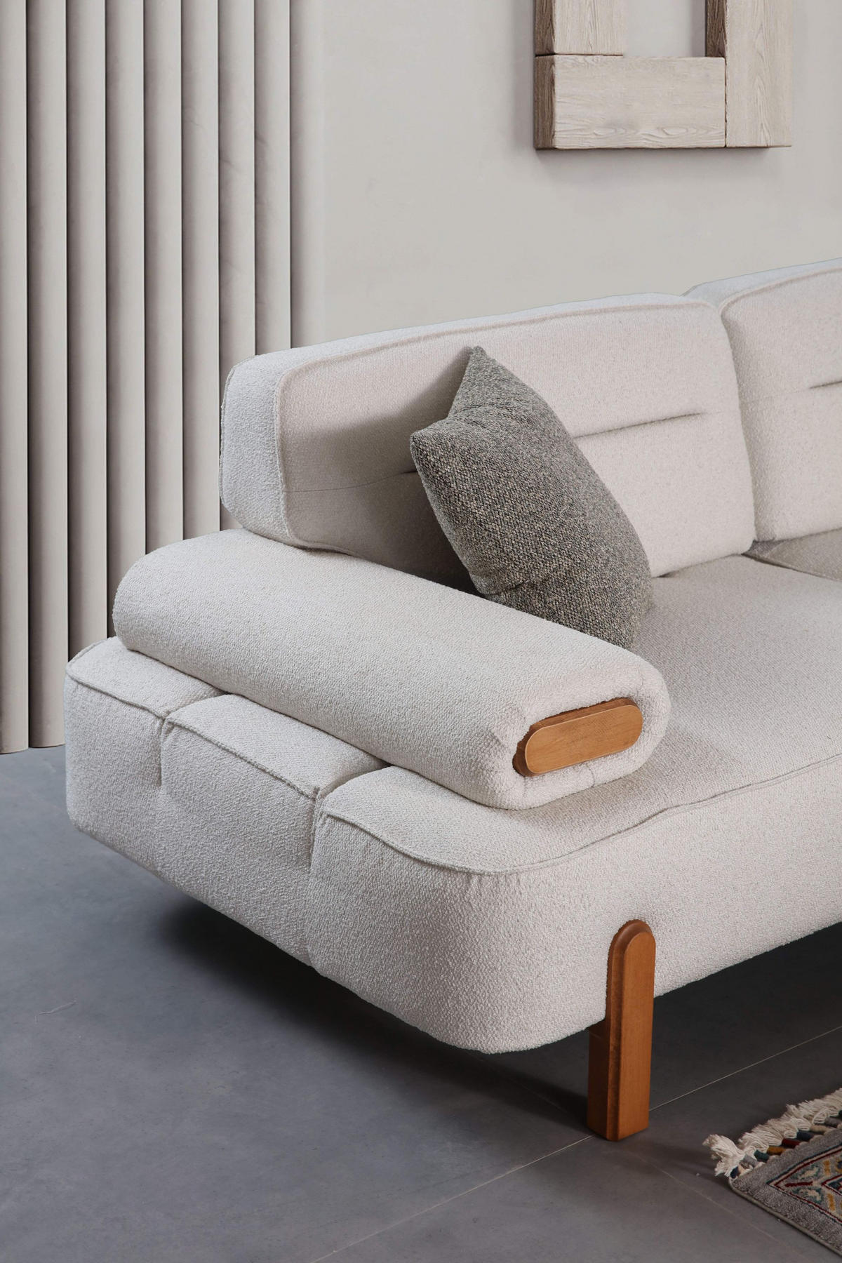 2-SITZER Sofa LUCY, Creme - Creme, Leder/Holz (185/85/103cm) - Villa Möbel