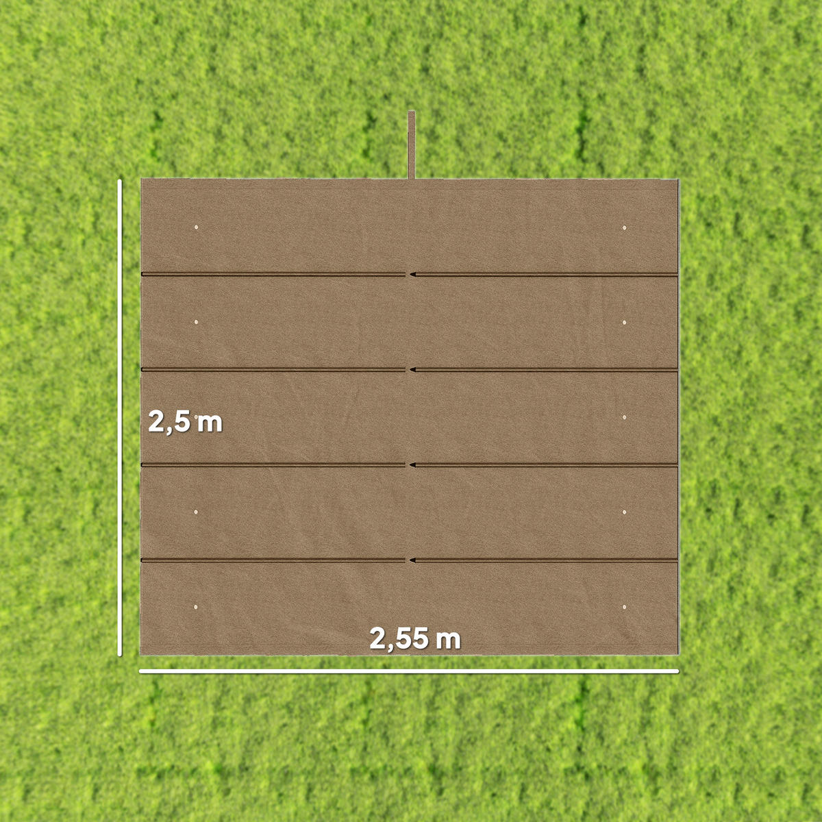 ERSATZDACH aus Polyester Braun - Braun, Textil (255/6/250cm) - Outsunny