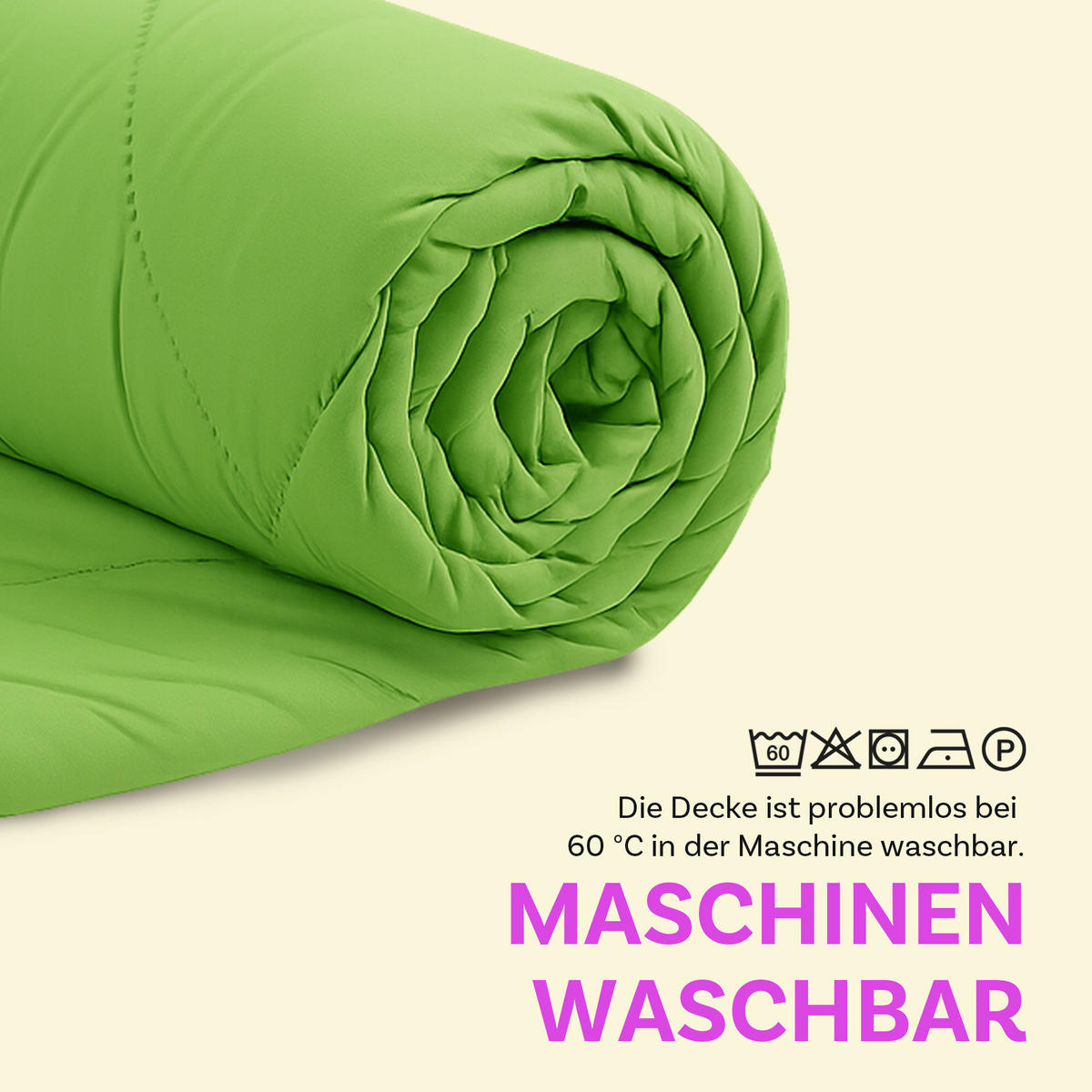 SOMMERBETT Steppbett leicht Apfelgrün 135x200 cm - Grün, Textil (135/200cm) - Bestlivings