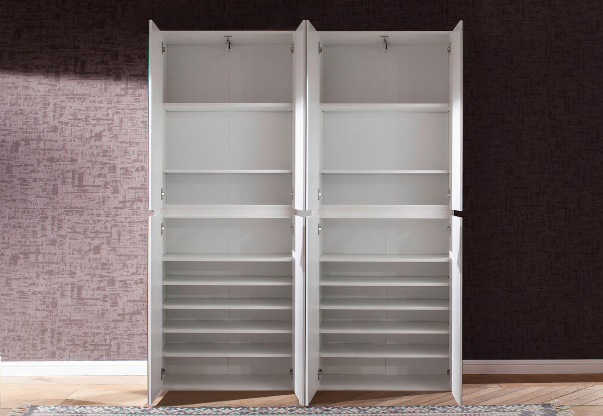 GARDEROBENSCHRANK weiß - Weiß, Holzwerkstoff (148/191/34cm) - ebuy24