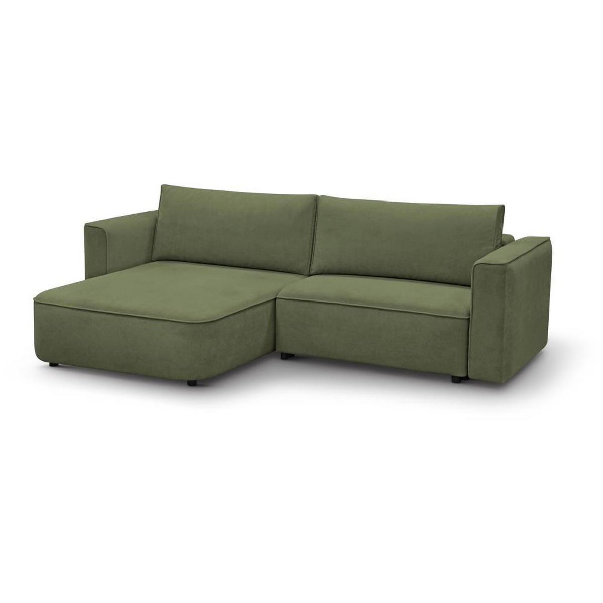 ECKSCHLAFSOFA Carlos grün - Schwarz/Grün, Kunststoff/Textil (265/170cm) - Beautysofa