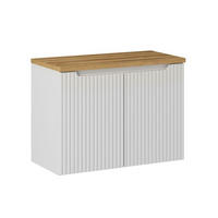 SKŘÍŇKA POD UMYVADLO 80cm Riva Bílá a dřevo - bílá, kompozitní dřevo (80/57/40cm) - Petits-meubles