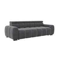 BIGSOFA ALESSIO Velours Anthrazit mit elektrischer Sitztiefenverstellung - Anthrazit, Kunststoff/Textil (248/77/108cm) - 99rooms