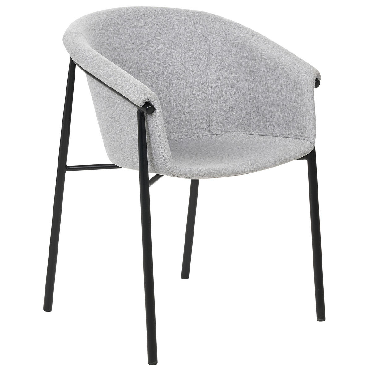 ESSZIMMERSTUHL 2er-Set Polyester Grau Ames - Grau, Textil/Metall (57/80/56cm) - Beliani