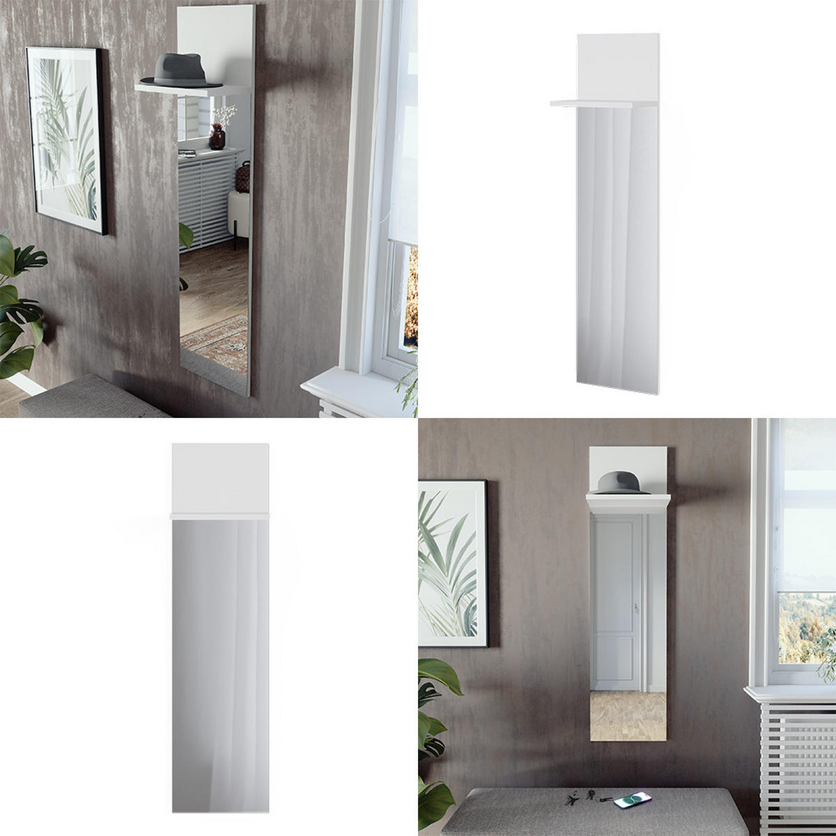 NÁSTĚNNÝ VĚŠÁK Siri Bílá - bílá, kompozitní dřevo (36/135/21.6cm) - Vicco