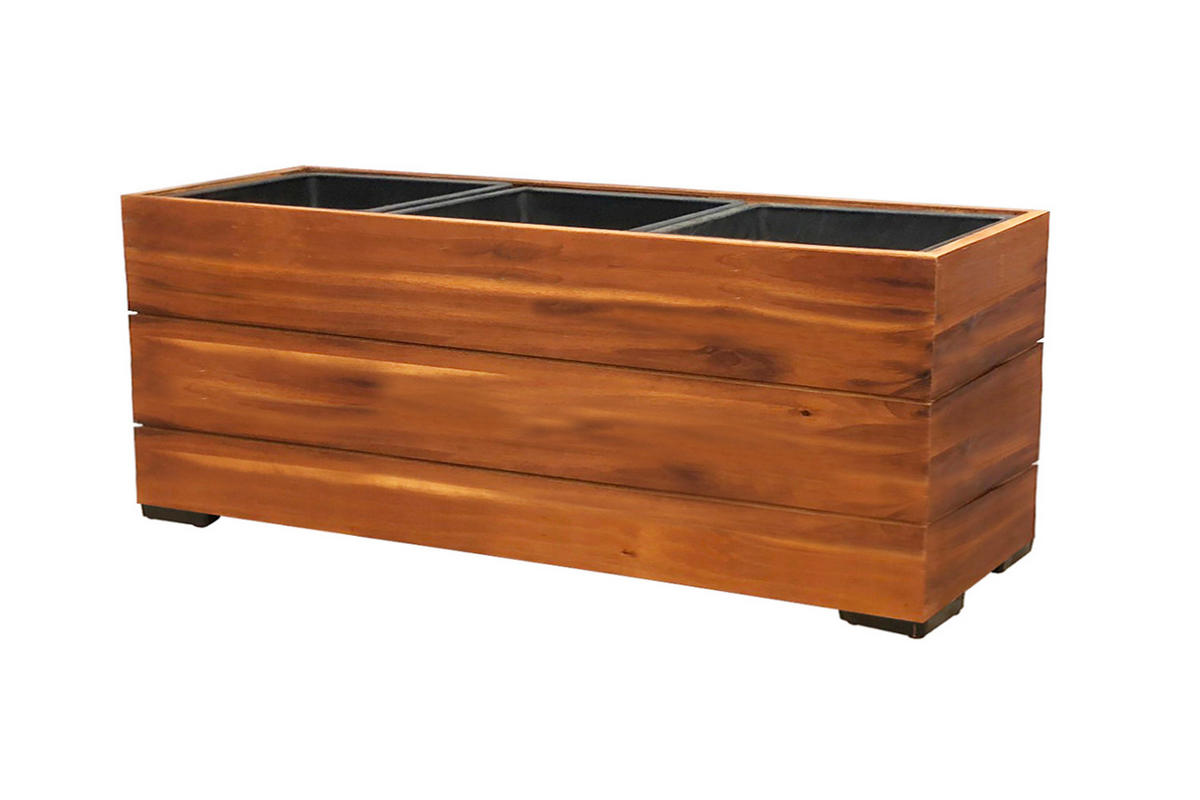 PFLANZKASTEN 33x93x31 cm, Braun, Akazienholz - Braun, Holz (33/31/93cm) - dasmöbelwerk