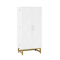 KÜCHENSCHRANK Sideboard Verstellbare Böden Weiß Gold - Weiß, Holzwerkstoff (60/130/40cm) - FLIEKS