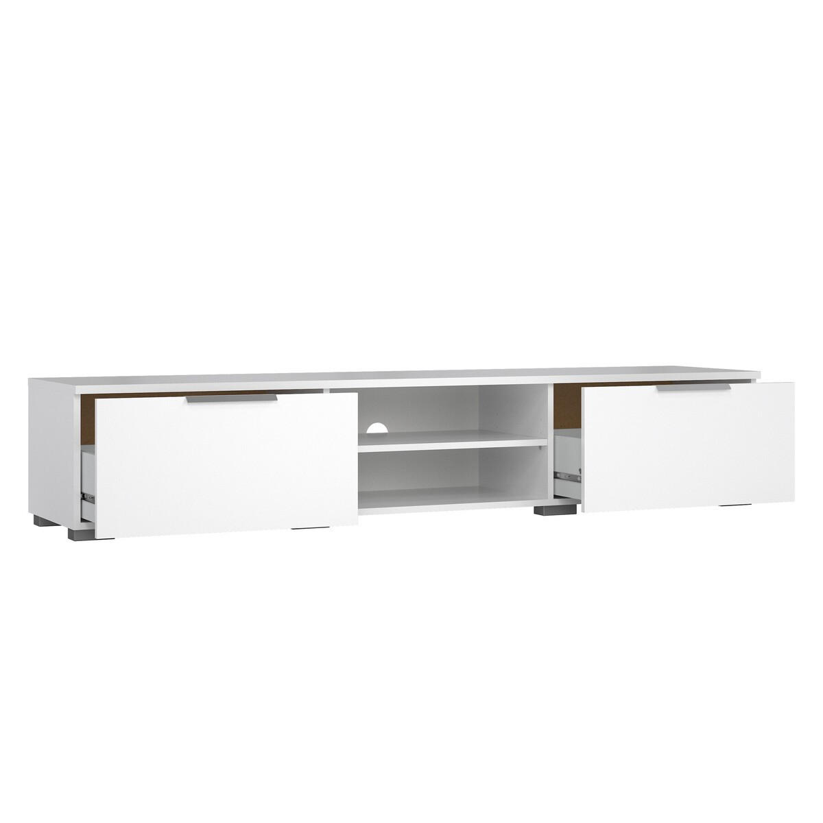 61. TV-MÖBEL mit 2 Schubladen und 2 Fächern billie 172,7/39,9/33,1 cm - Weiß, Holzwerkstoff (39.9/33.1/172.7cm) - Calicosy