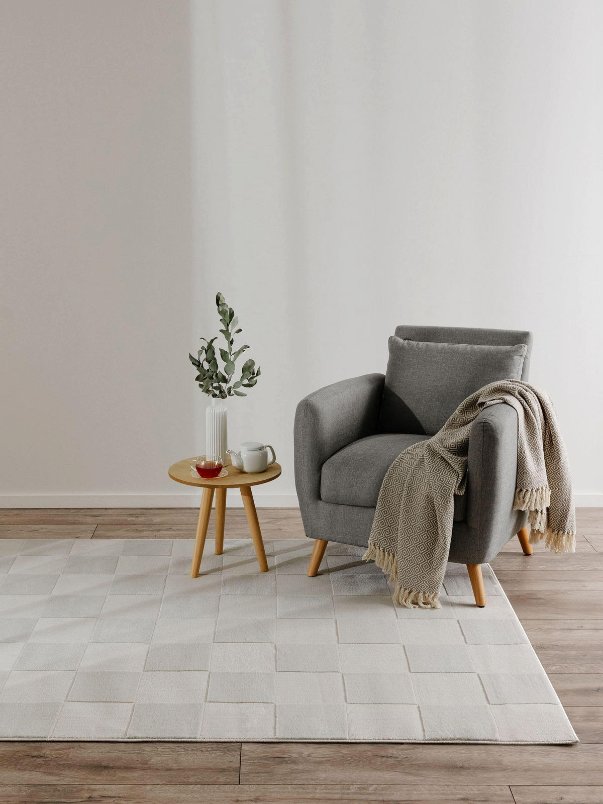 TEPPICH Claire Cream 120x170 cm - Creme, Kunststoff (120/170cm) - benuta