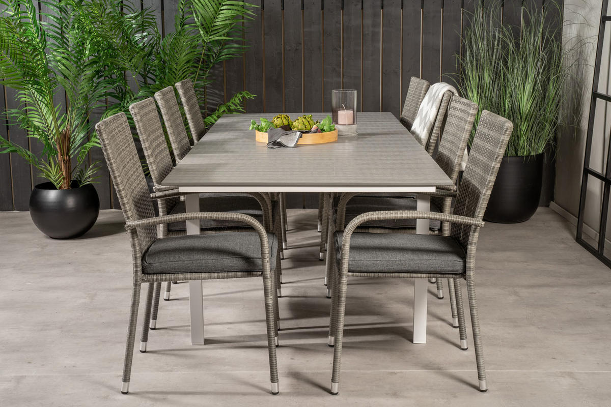 GARTENTISCHGRUPPE Grau - Grau, Holzwerkstoff - ebuy24