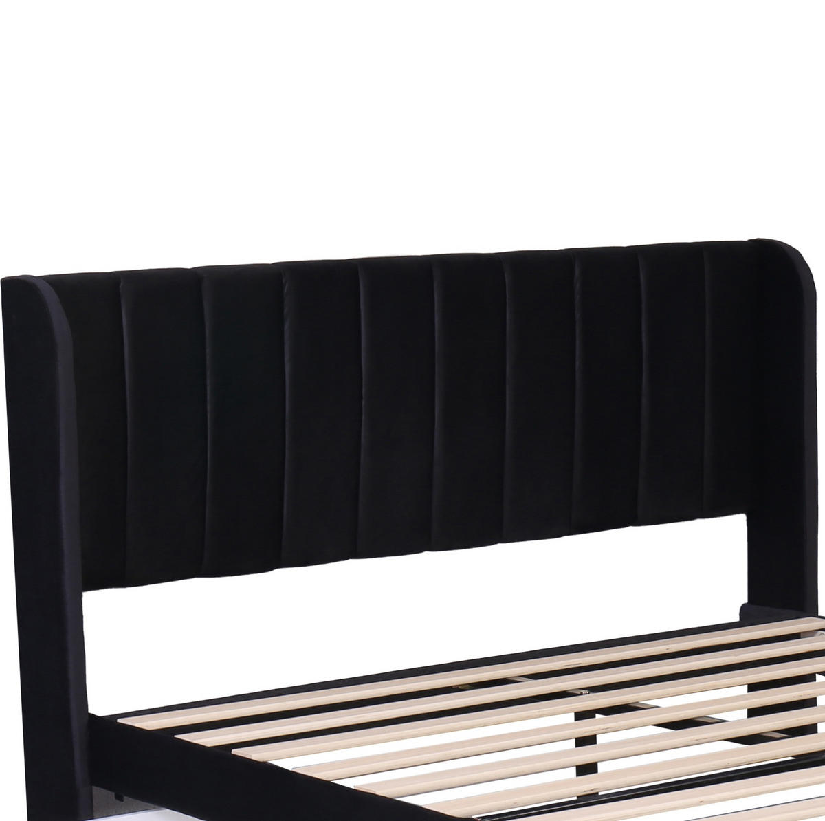 POLSTERBETT mit 2 Schubladen 160x200 cm Samt Schwarz - Schwarz, Holz (160/200cm) - Meubliv