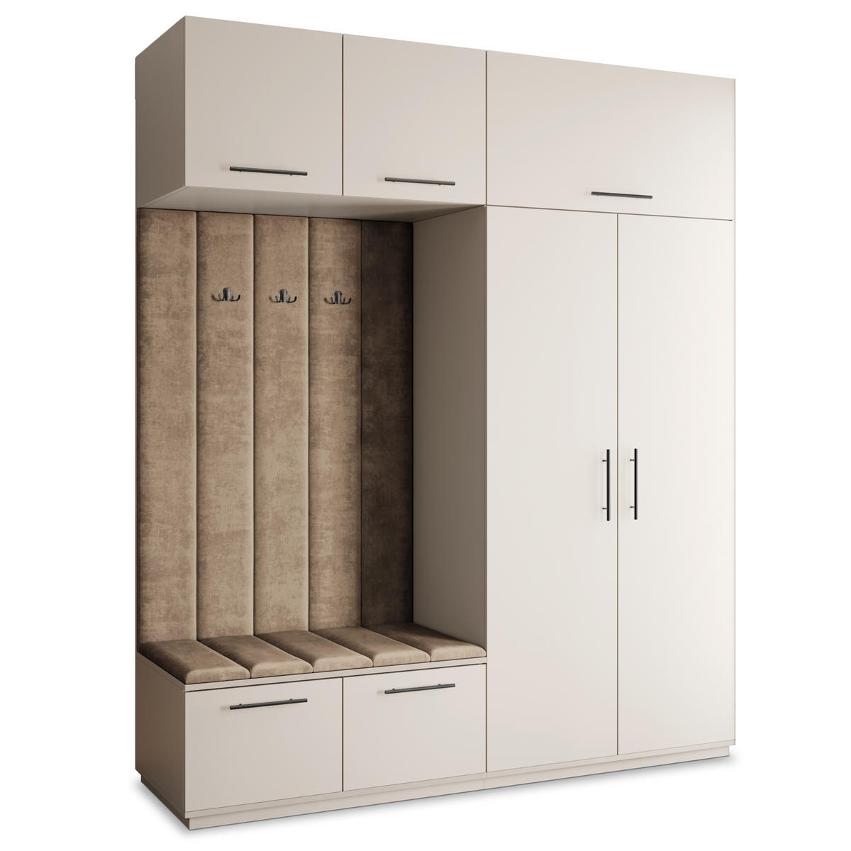 GARDEROBENSCHRANK REMA 200/240/60 cm Modern Garderobe-Set Kaschmir - Kaschmir/Beige, Holzwerkstoff (200/240/60cm) - MASSENO