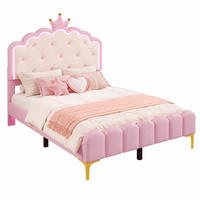 POLSTERBETT 140x200 cm PU Rosa mit Lattenrost und LED - Pink, Holz (140/200cm) - Meubliv