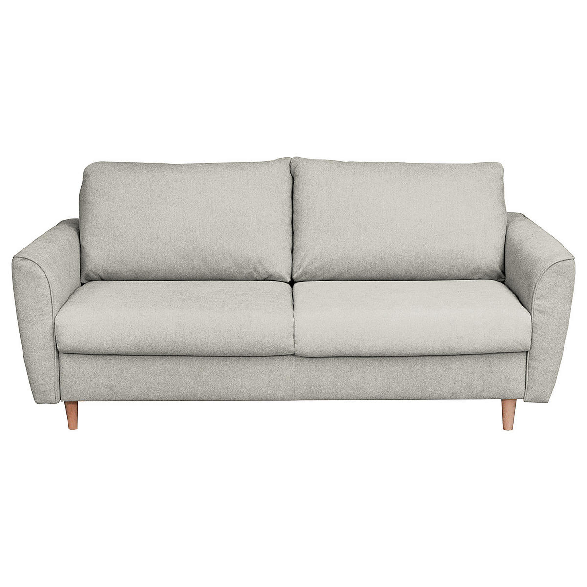 SCHLAFSOFA mit Matratze - Webstoff - Buchefarben/Hellgrau, Buchenholz/Textil (195/90/102cm) - home24