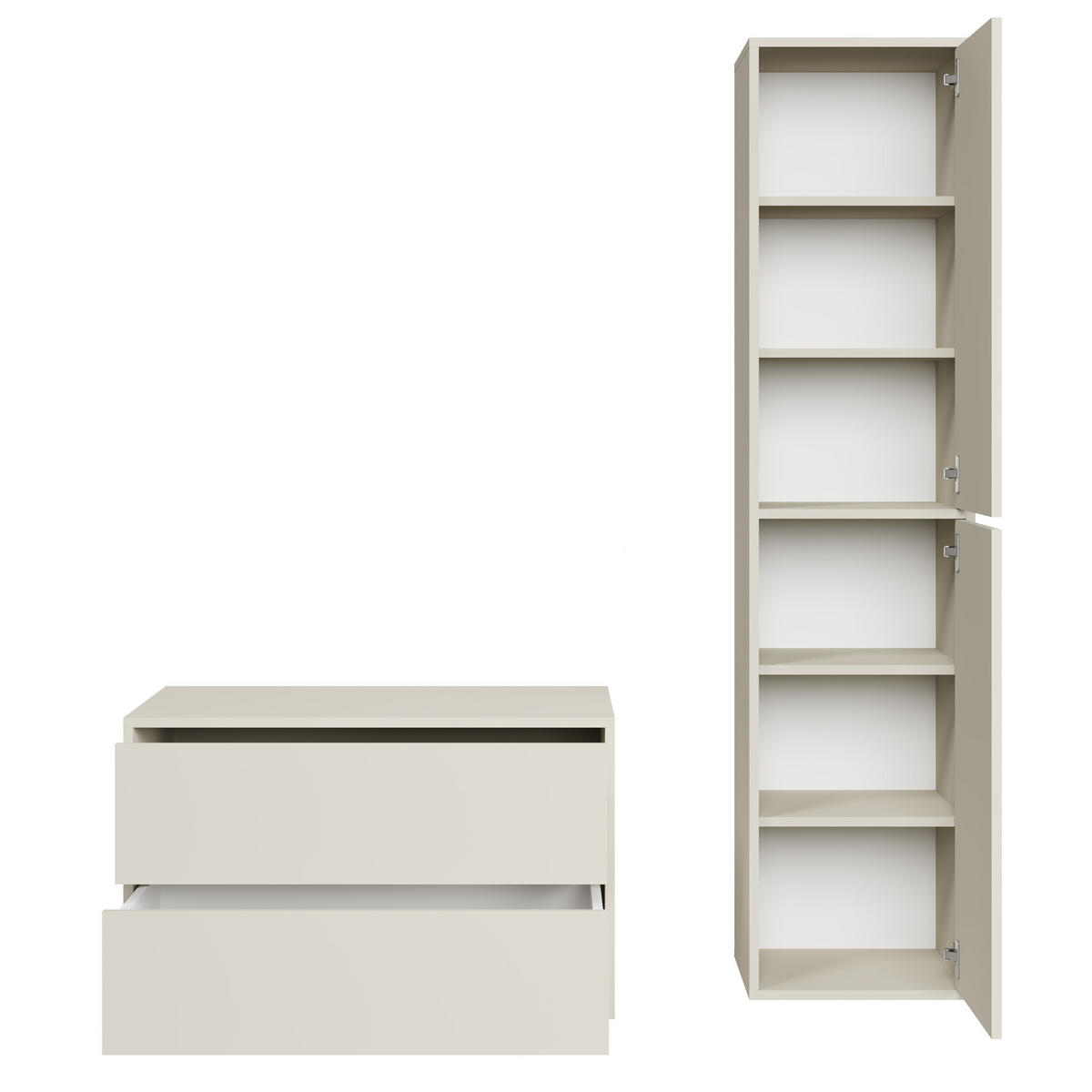 BADMÖBEL-SET Mali 2 Teile Cashmere - 60 x 46 x 49 cm - Kaschmir, Holz (80/49/46cm) - Badplaats