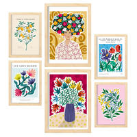 POSTER Set Mit 6 Beeindruckendes Zusammenfassung A3 & A4 Rahmen Aus Hellem Holz - Beige, Papier (29/3cm) - Nacnic