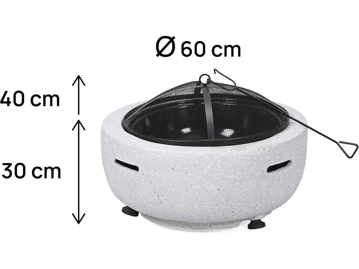 HOLZKOHLENGRILL volkan weiss - Schwarz, Metall (60/40/60cm) - Habitat Garten