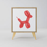 SIDEBOARD CHILDHOOD MEMORY, Eichefarben, 57,5x42x75,5 cm, Goldfarbene Metallfüße - Eichefarben/Goldfarben, Holzwerkstoff/Metall (57.5/75.5/42cm) - SpaceRebels