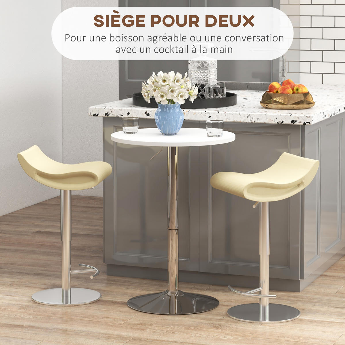 BARTISCH Weiß 1 Stück - Weiß, Naturmaterialien (60/60/91cm) - GiPP