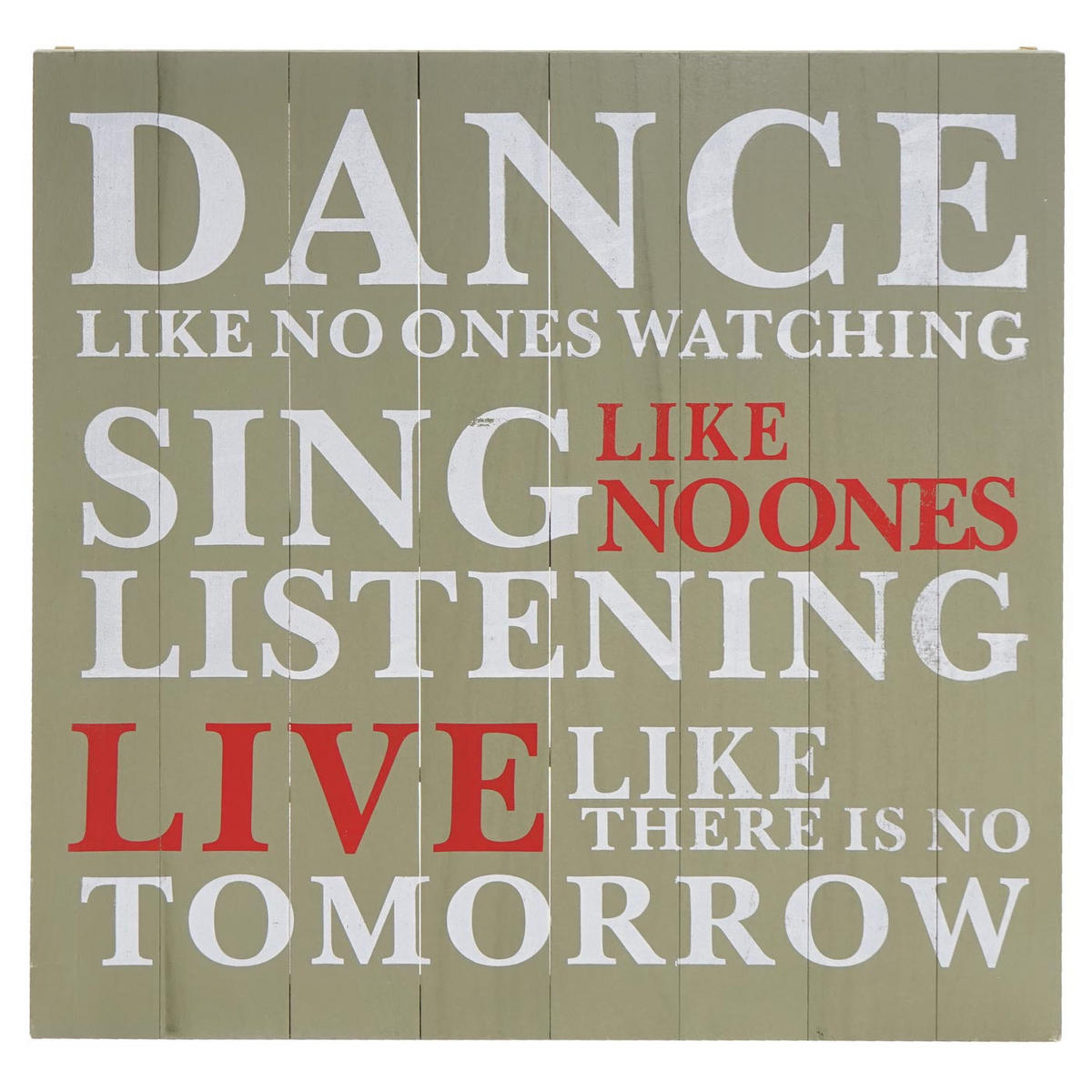 WANDSCHILD SING SHABBY-LOOK Grün - Grün, Holz (60/60/3cm) - MCW