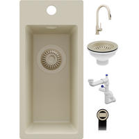 GRANITSPÜLE - Riga, 3-er set Alles Beige 23/50 cm, 1 Becken + Küchenarmatur 40/20 cm + Ablauf-Set ab 25er Unterschrank - Beige, Kunststoff (23/200/500cm) - Primagran