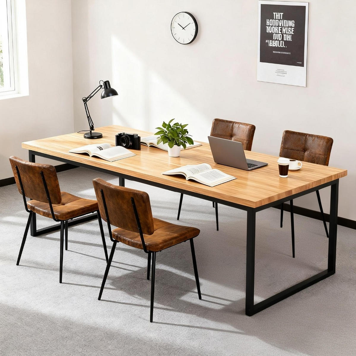 ESSZIMMERSTUHL, 4er-Set, gepolstert, Bezug in Wildlederoptik, Metallbeine, Braun - Braun, Textil/Metall (48/81.5/57cm) - Meubles Cosy