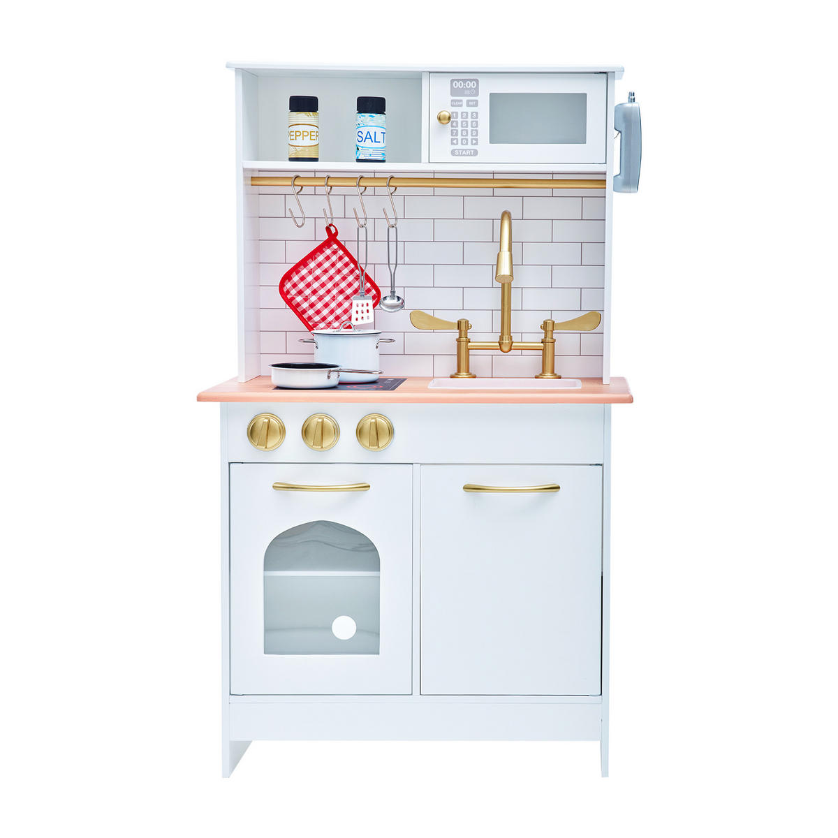 KINDERKÜCHE Spielküche, Weiß, 95cm - Weiß, Holzwerkstoff (57/31/95cm) - Teamson Kids