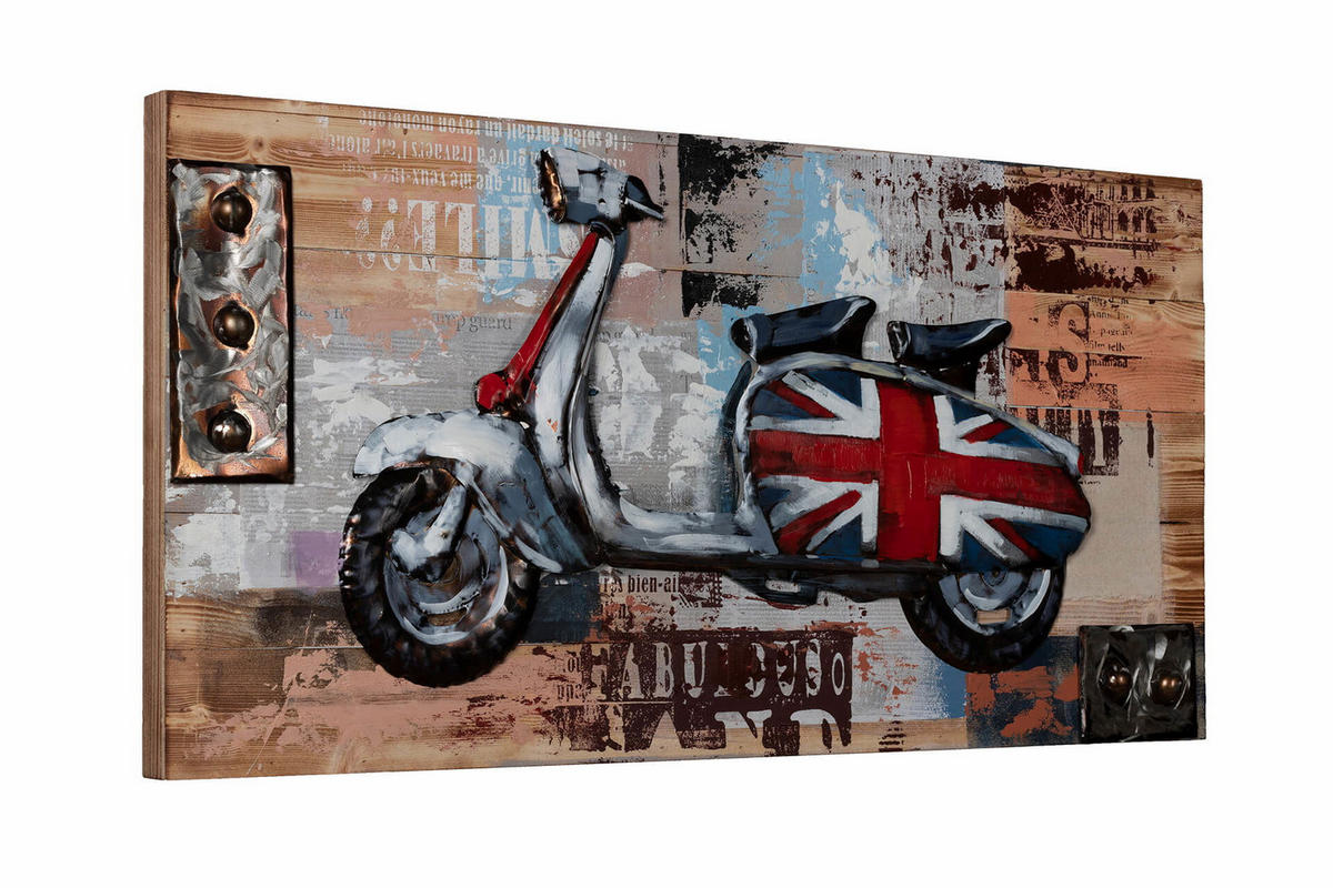 WANDBILD Beige 100/50 cm - Beige, Holz/Metall (3.5/50cm) - KUNSTLOFT
