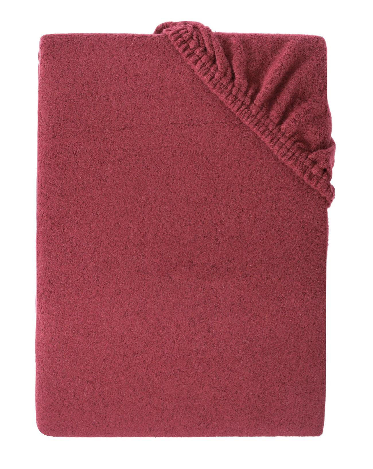 WINTER-SPANNBETTLAKEN 180-200x200-220 cm, Warmes Teddy Fleece Bettlaken Bordeaux - Bordeaux, Textil (200/220cm) - Carpe Sonno