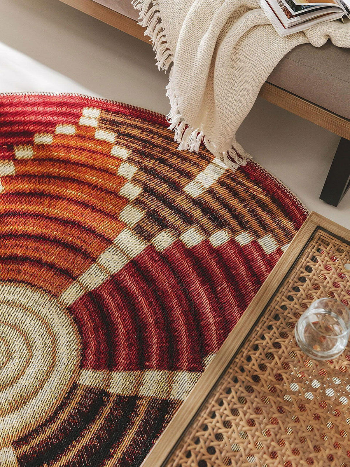 OUTDOORTEPPICH Kenya Multicolor ø 160 cm rund - Multicolor, Kunststoff/Textil (160/1cm) - KUNSTLOFT