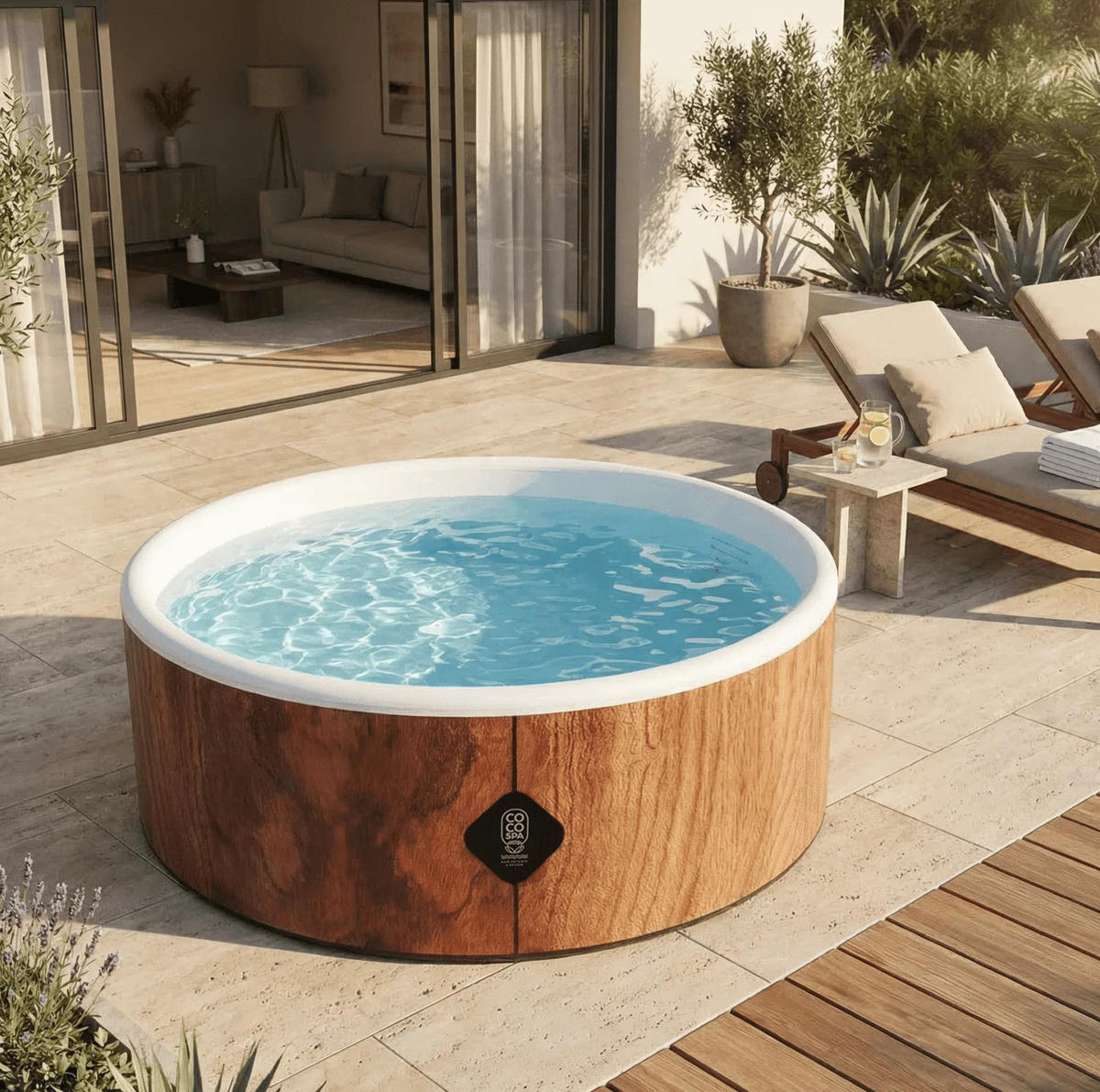 POOL Bora Bora – 180 cm Durchmesser – 1200 Liter – Holzoptik - Braun, Kunststoff (180/70/70cm) - COCO SPA