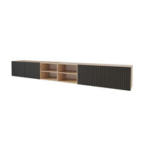 LOWBOARD KITO-W 3x100x40x41 cm - Artisan / Schwarz - Schwarz, Holzwerkstoff (300/40/41cm) - ALTDECOR