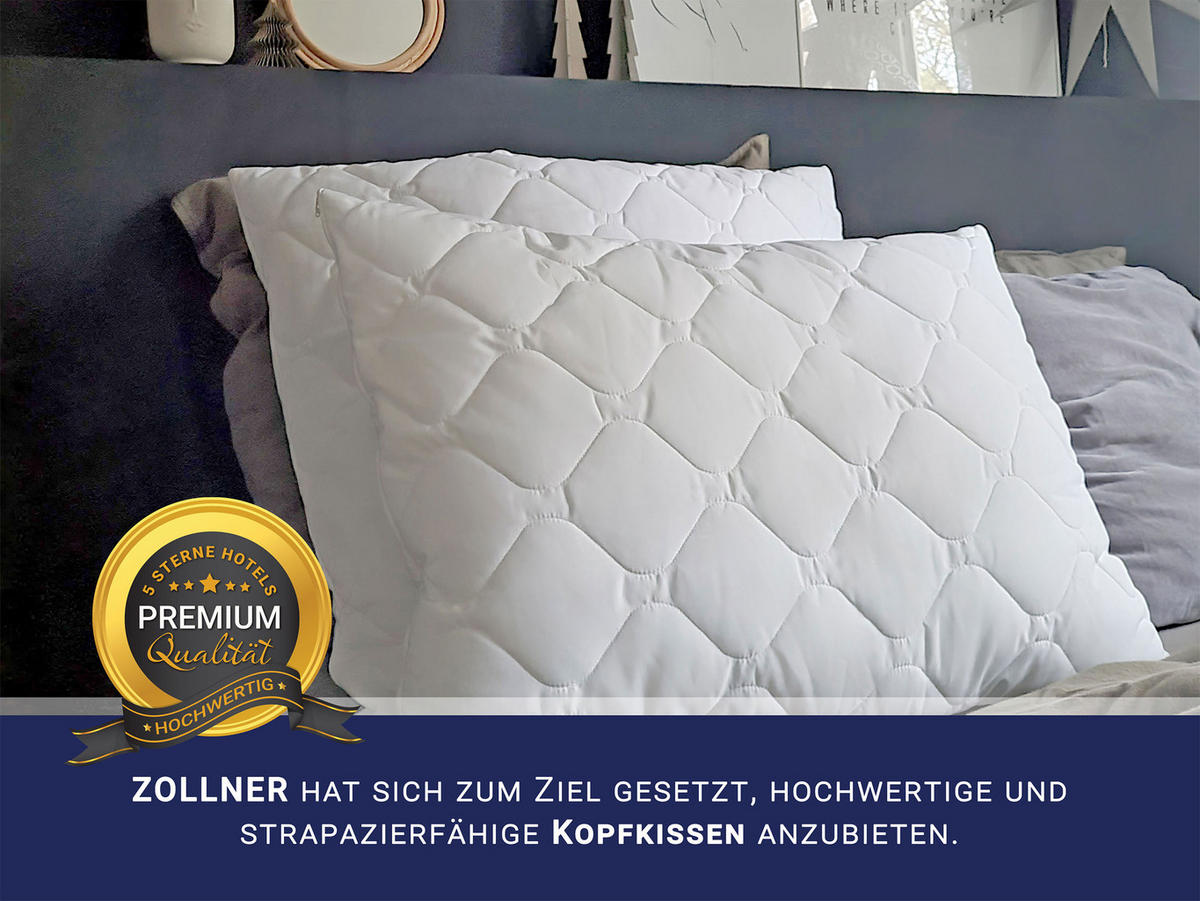 KISSEN, 60x80 cm, 100% Polyester-Hohlfaser Füllung, Weiß - Weiß, Textil (60/80cm) - Zollner