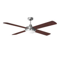 LED DECKENLEUCHTE Ventilator Silber Sperrholz - Silberfarben, Kunststoff (132/132/41cm)